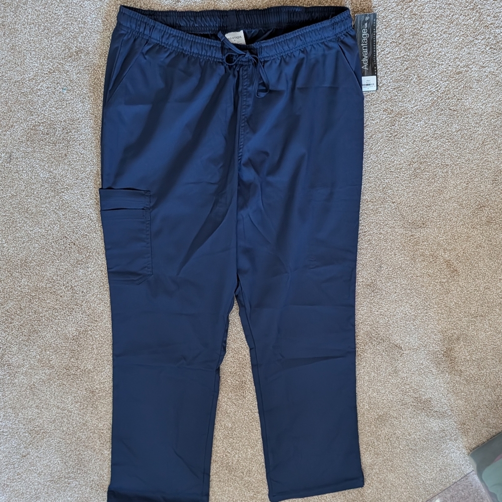 UA Advantage STRETCH Men's 6-Pocket Cargo Scrub Pants Navy Medium NWT